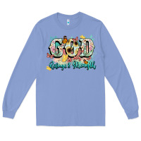 Colony Blue god is my refugee and strength Long Sleeve Tee - NancyCooperArtShop