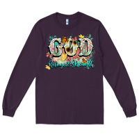 Plum god is my refugee and strength Long Sleeve Tee - NancyCooperArtShop