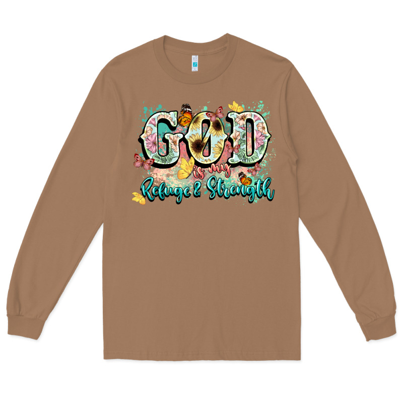 God Is My Refugee And Strength Long Sleeve Tee by NancyCooperArtShop | Teevron