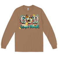 Toasted Coconut god is my refugee and strength Long Sleeve Tee - NancyCooperArtShop