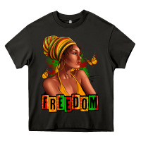 Asphalt Juneteenth freedom afro woman Heavy Core Tee - RanaPortraitStore