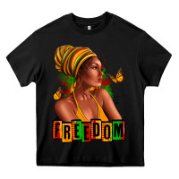 Black Juneteenth freedom afro woman Heavy Core Tee - RanaPortraitStore