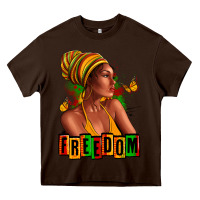 Chocolate Brown Juneteenth freedom afro woman Heavy Core Tee - RanaPortraitStore