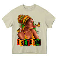 Mossy Juneteenth freedom afro woman Heavy Core Tee - RanaPortraitStore