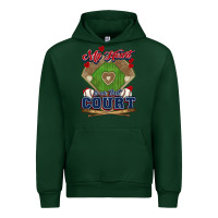 Forest Green My heart is on that court Baseball Urban Hoodie - HowdyJamesFarm
