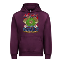 Mauve Wine My heart is on that court Baseball Urban Hoodie - HowdyJamesFarm