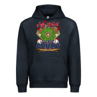 Navy My heart is on that court Baseball Urban Hoodie - HowdyJamesFarm