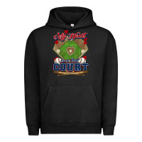 Pigment Black My heart is on that court Baseball Urban Hoodie - HowdyJamesFarm