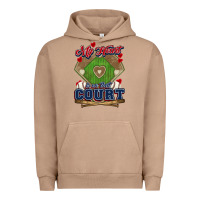 Pigment Burro My heart is on that court Baseball Urban Hoodie - HowdyJamesFarm