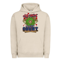 Pigment French Oak My heart is on that court Baseball Urban Hoodie - HowdyJamesFarm