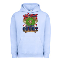 Pigment Grape Ice My heart is on that court Baseball Urban Hoodie - HowdyJamesFarm