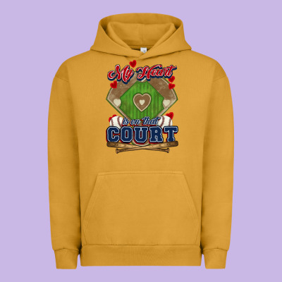 My Heart Is On That Court Baseball Urban Hoodie Designed By Howdyjamesfarm