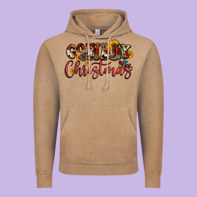Cowboy Christmas Vintage Hoodie Designed By Fadigitalartstudio