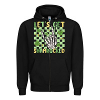 Black let's get shamrocked Zipper Hoodie - MaliasSmallBusiness