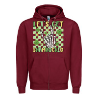 Burgundy let's get shamrocked Zipper Hoodie - MaliasSmallBusiness