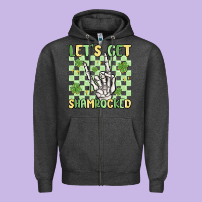 Let's Get Shamrocked Zipper Hoodie Designed By Maliassmallbusiness
