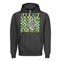 Charcoal Heather let's get shamrocked Zipper Hoodie - MaliasSmallBusiness