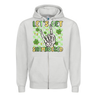 Dove Grey let's get shamrocked Zipper Hoodie - MaliasSmallBusiness