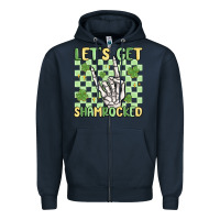 Navy let's get shamrocked Zipper Hoodie - MaliasSmallBusiness