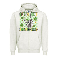 Oatmeal Heather let's get shamrocked Zipper Hoodie - MaliasSmallBusiness
