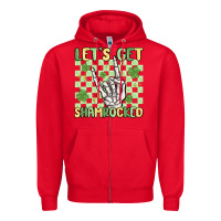 Red let's get shamrocked Zipper Hoodie - MaliasSmallBusiness