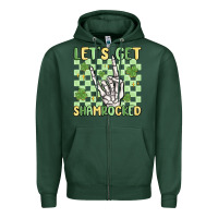 Sports Green let's get shamrocked Zipper Hoodie - MaliasSmallBusiness
