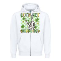 White let's get shamrocked Zipper Hoodie - MaliasSmallBusiness