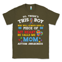 Army Green LIL Autism Mom Classic Tee - CowhideDigitalArt