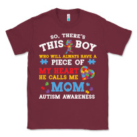 Burgundy LIL Autism Mom Classic Tee - CowhideDigitalArt