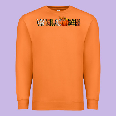 Welcome Pumpkin Premium Sweatshirt Designed By Bundleandbundleshop