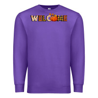 Purple welcome pumpkin Premium Sweatshirt - BundleAndBundleShop