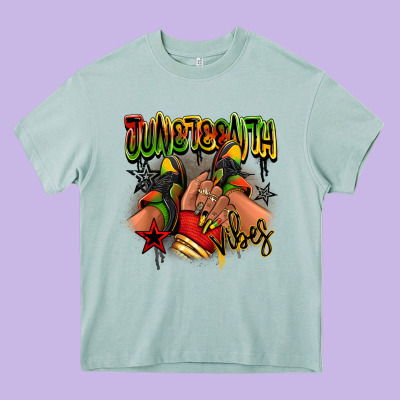 Heavy Core Tee Juneteenth vibes black girl sneakers
