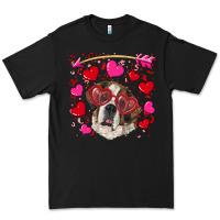Black valentine's day  saint bernard dog Premium Tee - RanaPortraitStore