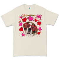 Bone valentine's day  saint bernard dog Premium Tee - RanaPortraitStore