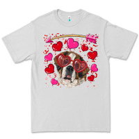Dove Grey valentine's day  saint bernard dog Premium Tee - RanaPortraitStore