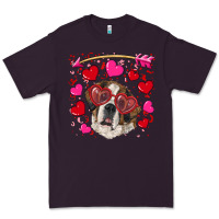 Plum valentine's day  saint bernard dog Premium Tee - RanaPortraitStore