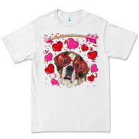 White valentine's day  saint bernard dog Premium Tee - RanaPortraitStore