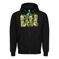 Black retro patricks day teacher life Zipper Hoodie - MaliasSmallBusiness