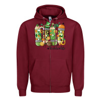 Burgundy retro patricks day teacher life Zipper Hoodie - MaliasSmallBusiness