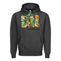 Charcoal Heather retro patricks day teacher life Zipper Hoodie - MaliasSmallBusiness