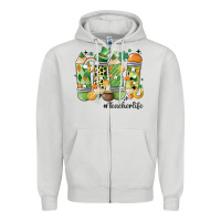 Retro Patricks Day Teacher Life Zipper Hoodie | Teevron