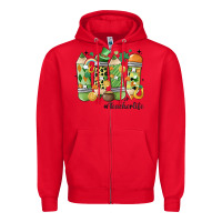 Red retro patricks day teacher life Zipper Hoodie - MaliasSmallBusiness