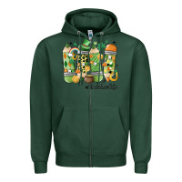Sports Green retro patricks day teacher life Zipper Hoodie - MaliasSmallBusiness