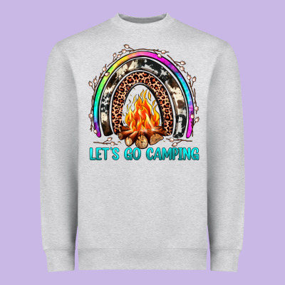 Let's Go Camping Rainbow Heavyweight Sweatshirt Designed By Jahusdesignshop