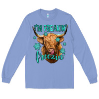 Colony Blue i'm freakin freezin long haired cow Long Sleeve Tee - Jasminsmagicworld