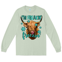 Matcha i'm freakin freezin long haired cow Long Sleeve Tee - Jasminsmagicworld