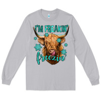 Moon Dust i'm freakin freezin long haired cow Long Sleeve Tee - Jasminsmagicworld