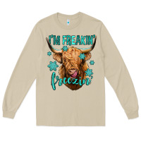 Mushroom i'm freakin freezin long haired cow Long Sleeve Tee - Jasminsmagicworld