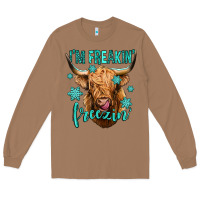 Toasted Coconut i'm freakin freezin long haired cow Long Sleeve Tee - Jasminsmagicworld