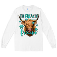 White i'm freakin freezin long haired cow Long Sleeve Tee - Jasminsmagicworld